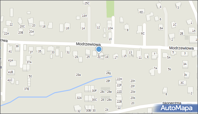 Wieliczka, Modrzewiowa, 21, mapa Wieliczka