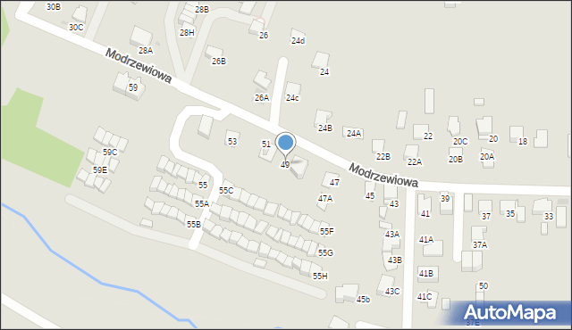 Wieliczka, Modrzewiowa, 49, mapa Wieliczka