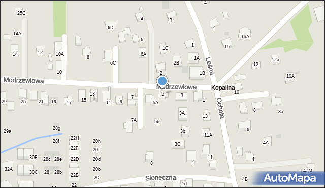 Wieliczka, Modrzewiowa, 5, mapa Wieliczka
