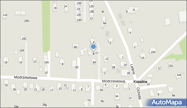 Wieliczka, Modrzewiowa, 6, mapa Wieliczka
