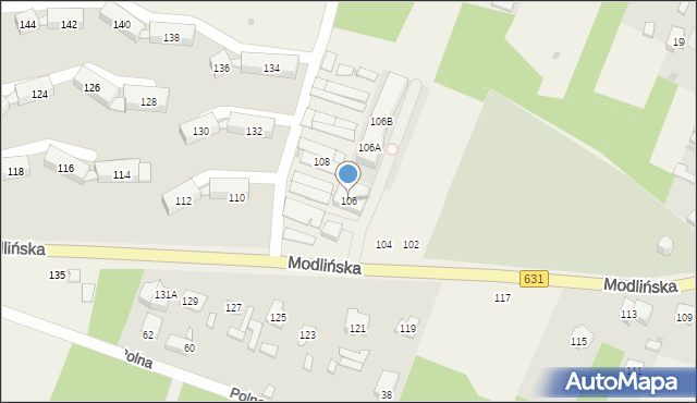 Wieliszew, Modlińska, 106, mapa Wieliszew