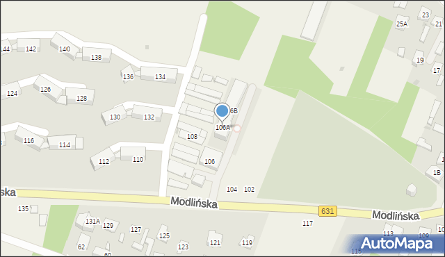 Wieliszew, Modlińska, 106A, mapa Wieliszew