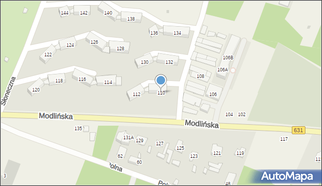 Wieliszew, Modlińska, 110, mapa Wieliszew