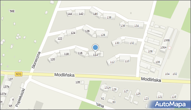 Wieliszew, Modlińska, 114, mapa Wieliszew
