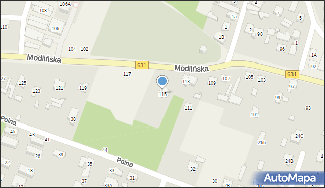 Wieliszew, Modlińska, 115, mapa Wieliszew