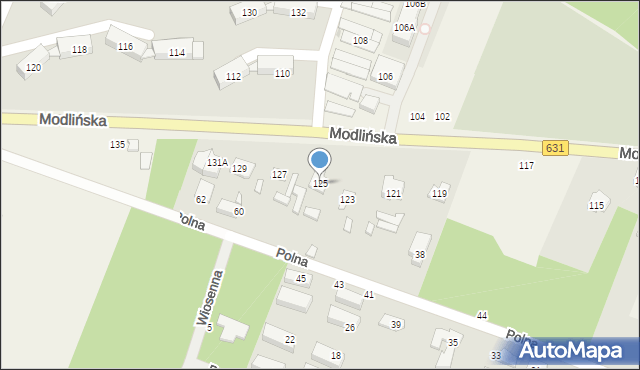 Wieliszew, Modlińska, 125, mapa Wieliszew