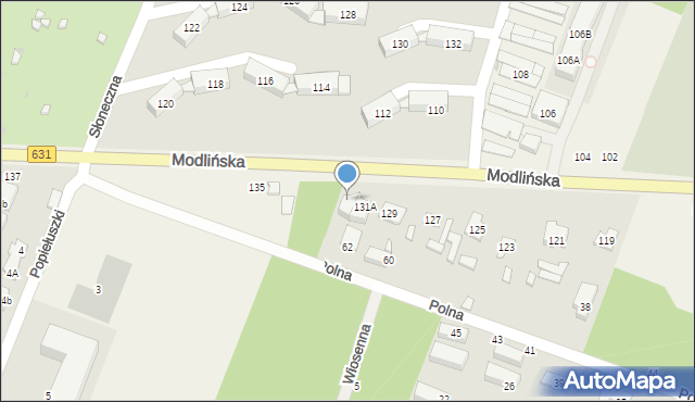 Wieliszew, Modlińska, 131B, mapa Wieliszew