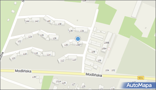 Wieliszew, Modlińska, 132, mapa Wieliszew