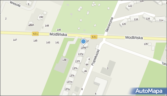 Wieliszew, Modlińska, 137b, mapa Wieliszew
