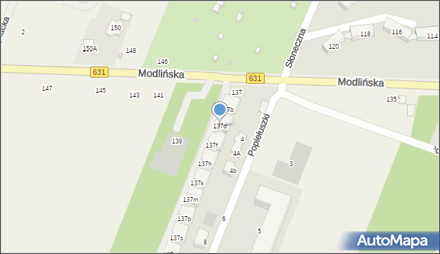 Wieliszew, Modlińska, 137d, mapa Wieliszew