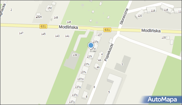 Wieliszew, Modlińska, 137e, mapa Wieliszew