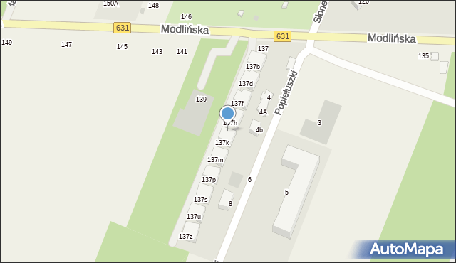 Wieliszew, Modlińska, 137j, mapa Wieliszew