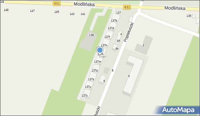 Wieliszew, Modlińska, 137l, mapa Wieliszew
