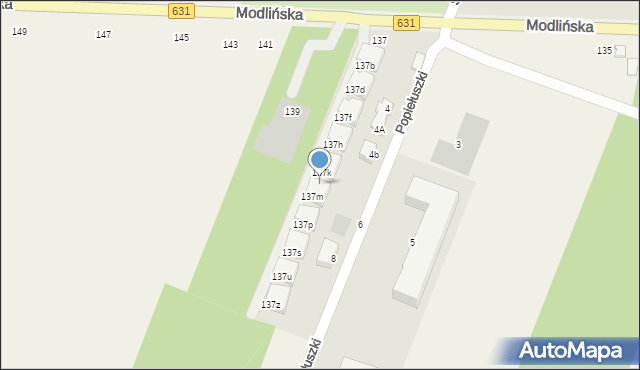 Wieliszew, Modlińska, 137l, mapa Wieliszew