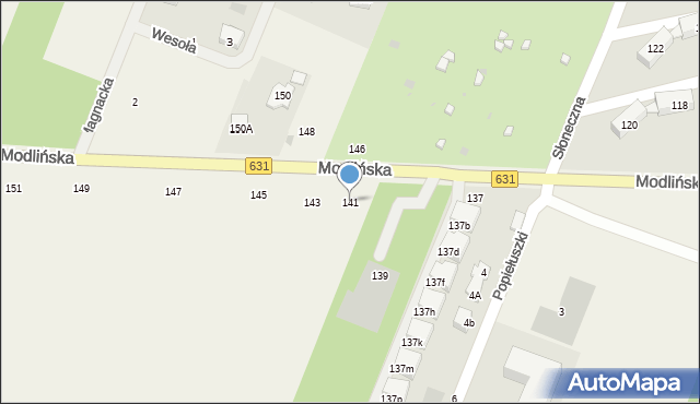Wieliszew, Modlińska, 141, mapa Wieliszew