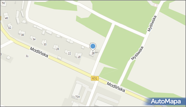 Wieliszew, Modlińska, 16, mapa Wieliszew