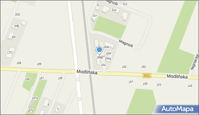 Wieliszew, Modlińska, 164a, mapa Wieliszew