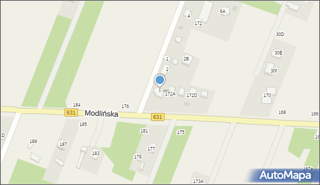 Wieliszew, Modlińska, 172B, mapa Wieliszew