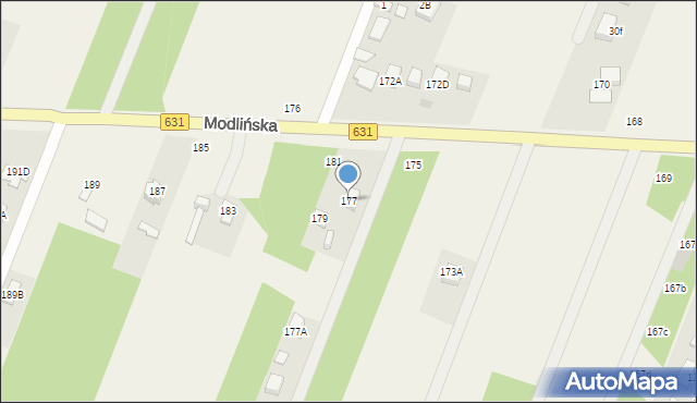 Wieliszew, Modlińska, 177, mapa Wieliszew