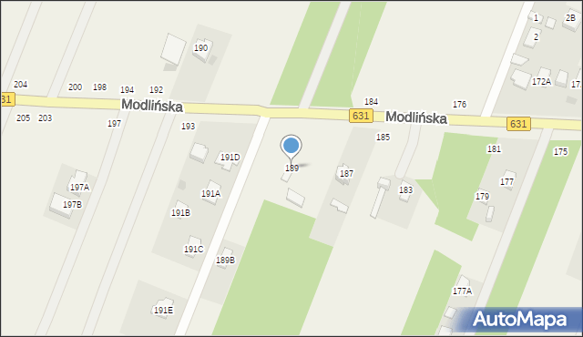 Wieliszew, Modlińska, 189, mapa Wieliszew