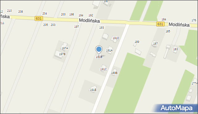 Wieliszew, Modlińska, 191B, mapa Wieliszew