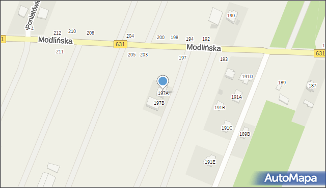 Wieliszew, Modlińska, 197A, mapa Wieliszew