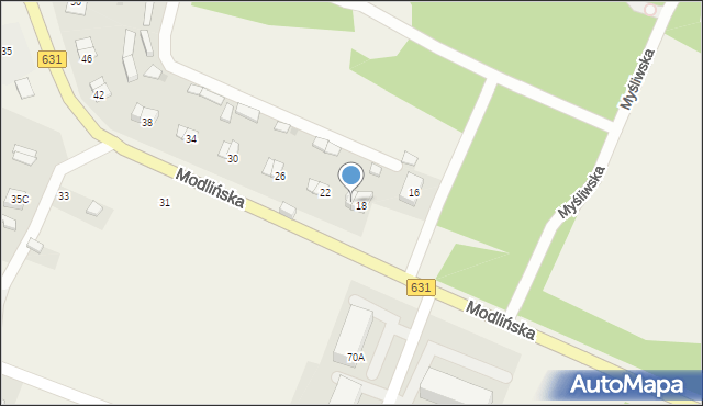 Wieliszew, Modlińska, 20, mapa Wieliszew