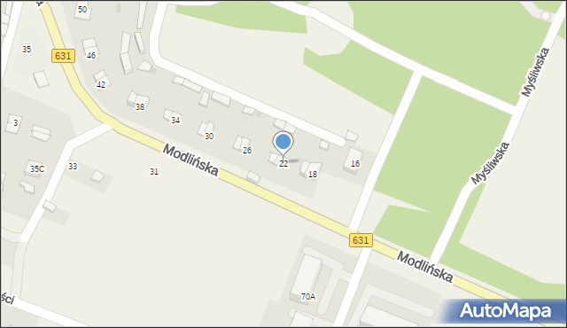 Wieliszew, Modlińska, 22, mapa Wieliszew