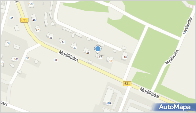 Wieliszew, Modlińska, 24, mapa Wieliszew