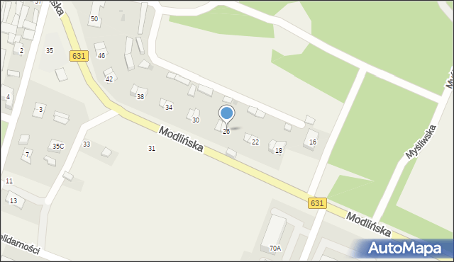 Wieliszew, Modlińska, 26, mapa Wieliszew