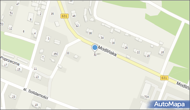 Wieliszew, Modlińska, 31, mapa Wieliszew