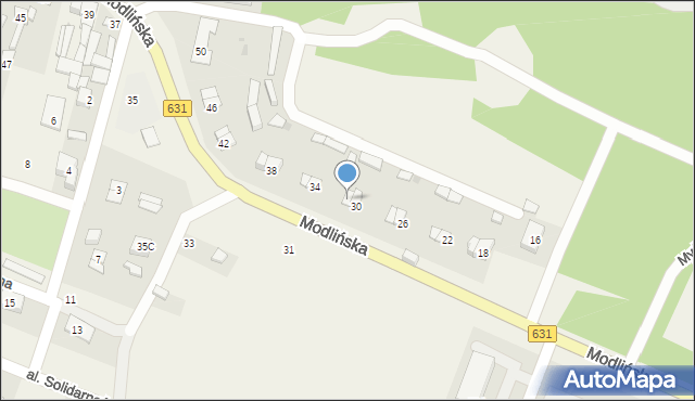 Wieliszew, Modlińska, 32, mapa Wieliszew