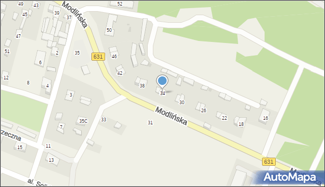 Wieliszew, Modlińska, 34, mapa Wieliszew