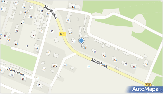 Wieliszew, Modlińska, 40, mapa Wieliszew