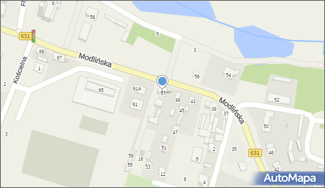 Wieliszew, Modlińska, 57, mapa Wieliszew