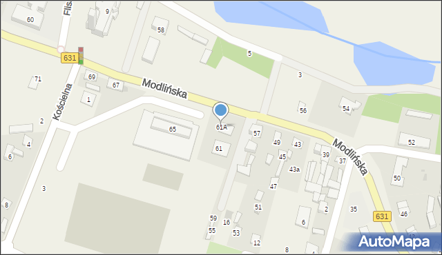 Wieliszew, Modlińska, 61A, mapa Wieliszew