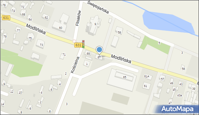 Wieliszew, Modlińska, 67, mapa Wieliszew