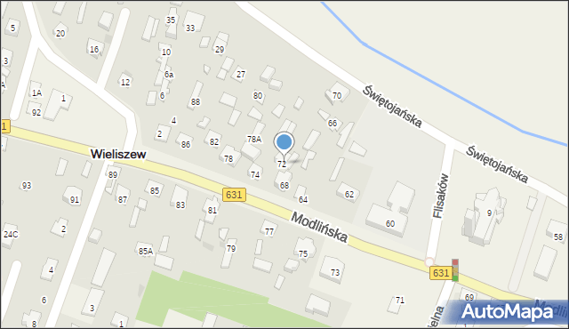 Wieliszew, Modlińska, 70, mapa Wieliszew