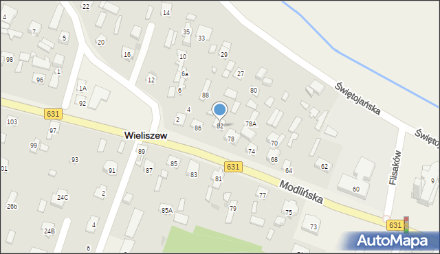 Wieliszew, Modlińska, 82, mapa Wieliszew