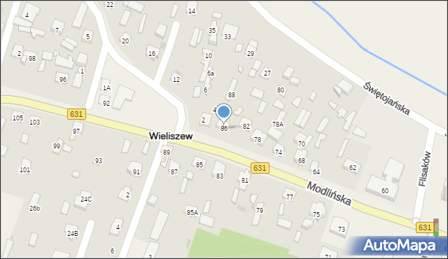 Wieliszew, Modlińska, 86, mapa Wieliszew