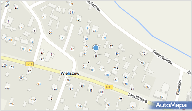 Wieliszew, Modlińska, 88, mapa Wieliszew