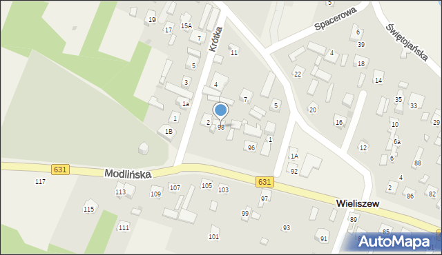 Wieliszew, Modlińska, 98, mapa Wieliszew
