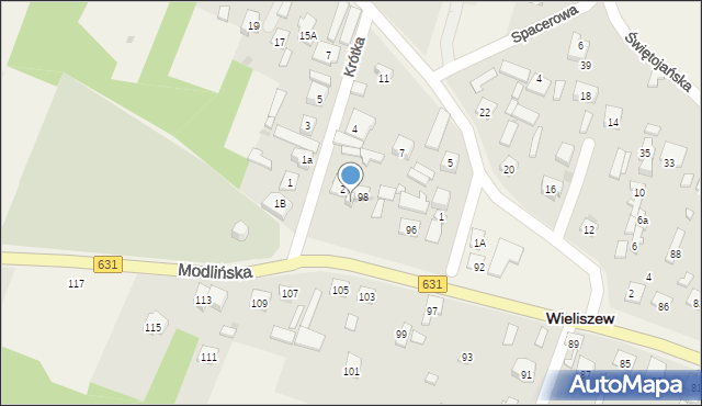 Wieliszew, Modlińska, 98a, mapa Wieliszew