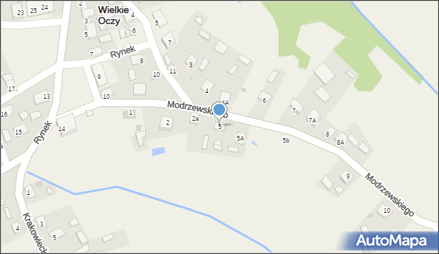 Wielkie Oczy, Modrzewskiego, 5, mapa Wielkie Oczy