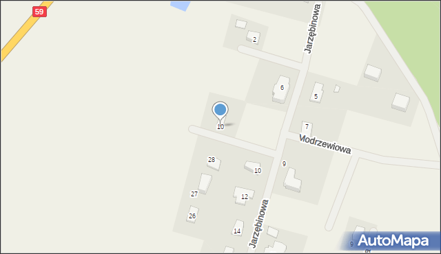 Wilkasy, Modrzewiowa, 10, mapa Wilkasy