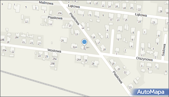 Witaszyce, Mostowa, 31, mapa Witaszyce