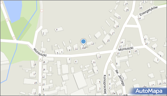 Witnica, Moniuszki Stanisława, 11a, mapa Witnica
