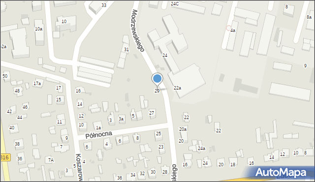 Włodawa, Modrzewskiego, 29, mapa Włodawa