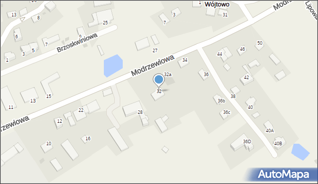 Wójtowo, Modrzewiowa, 32, mapa Wójtowo