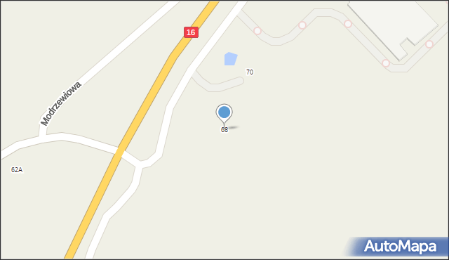 Wójtowo, Modrzewiowa, 68, mapa Wójtowo